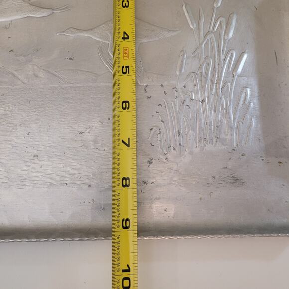 Vintage Aluminum Flying Duck Snack Serving Tray 16" Rustic Cabin Mid Century Mod - Picture 8 of 9